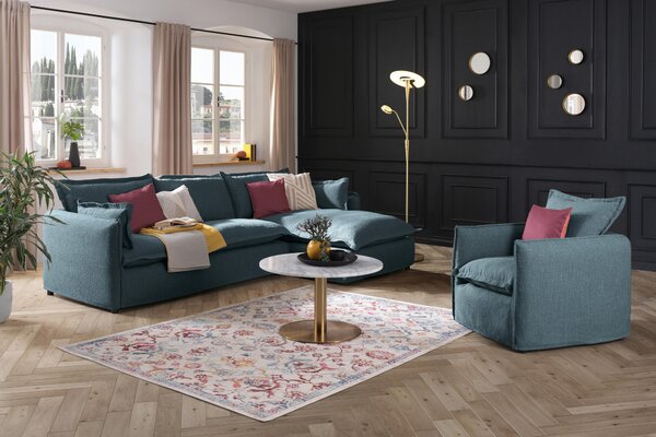 ROHOVÁ SEDAČKA, textil, modrá Livetastic - Sedačky, Online Only