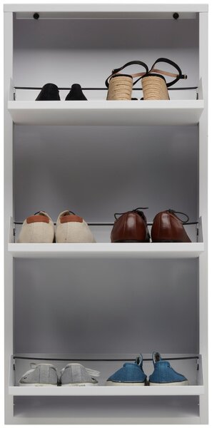 VÝKLOPNÁ SKRINKA NA TOPÁNKY, biela, 50/103,5/15 cm Carryhome - Skrine, regály & police na topánky