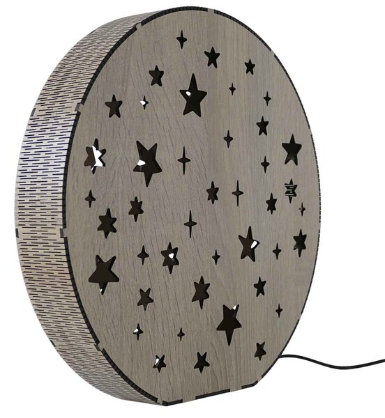Drevená LED stolová lampa Hviezdy | MOVE: HDF - Orech 20 cm 4791-115218 LED0613