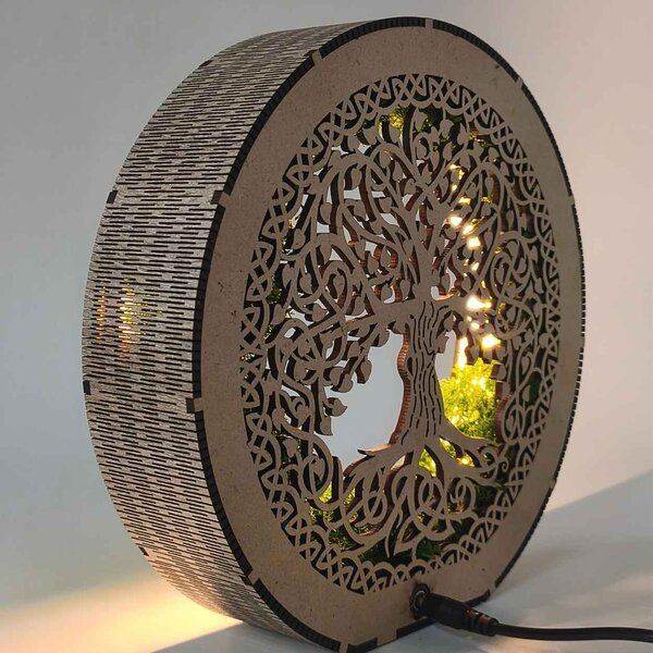 Stmievateľná led lampa Strom života | FLORIS: HDF - Orech 20 cm 4792-115233 LED0633