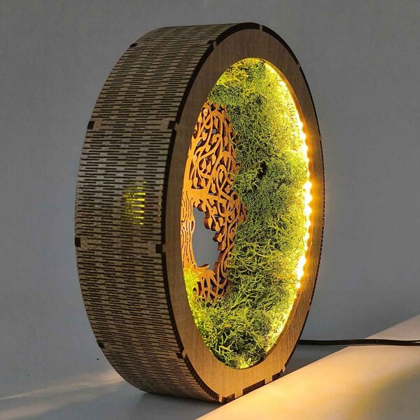 Stmievateľná led lampa Strom života | FLORIS: HDF - Orech 20 cm 4792-115233 LED0633