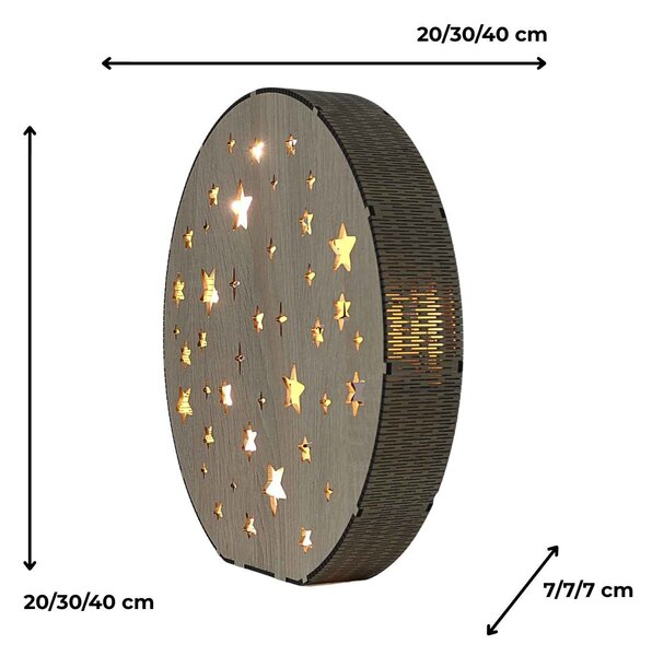 Drevená LED stolová lampa Hviezdy | MOVE: HDF - Orech 20 cm 4791-115218 LED0613