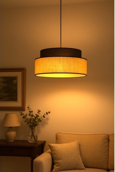 Luster na lanku BOHO 1xE27/60W/230V pr. 40 cm hnedá/béžová