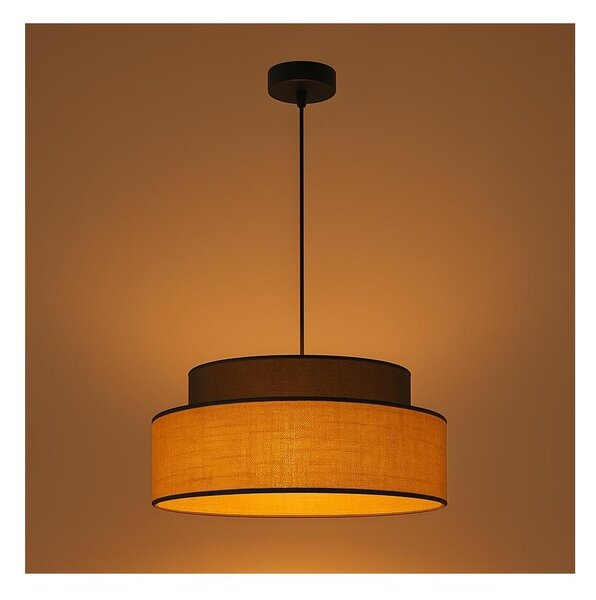 Luster na lanku BOHO 1xE27/60W/230V pr. 40 cm hnedá/béžová