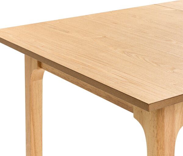 Rozkladací jedálenský stôl svetlý jaseň MDF 160/200 x 90 cm dyhovaná vrchná doska moderný dizajn kuchynský stôl
