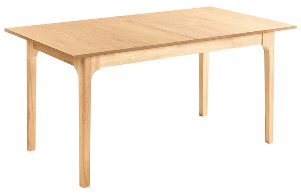 Rozkladací jedálenský stôl svetlý jaseň MDF 160/200 x 90 cm dyhovaná vrchná doska moderný dizajn kuchynský stôl
