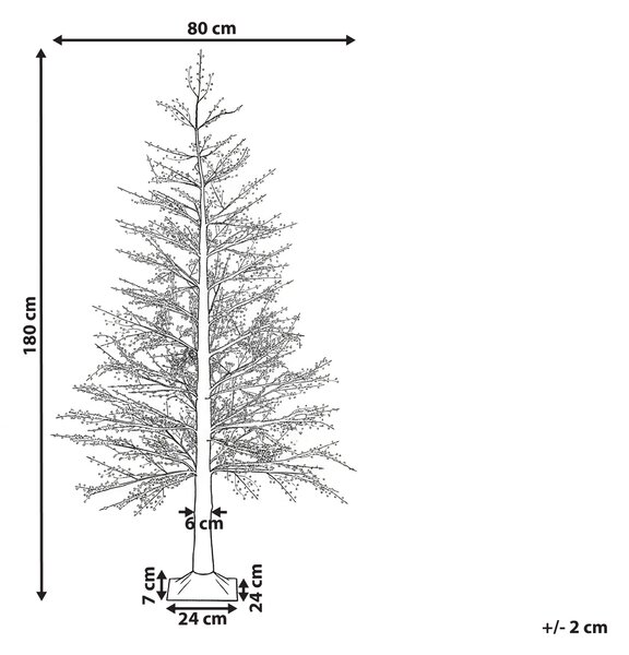 Umelý LED vianočný stromček biely PVC 180 cm s osvetlením moderný škandinávsky štýl interiér exteriér