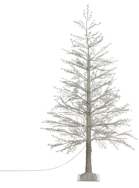 Umelý LED vianočný stromček biely PVC 180 cm s osvetlením moderný škandinávsky štýl interiér exteriér