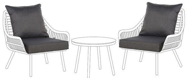 Sada poťahov na záhradné vankúše tmavosivá polyester odolnosť voči UV žiareniu minimalistický štýl záhrada exteriér