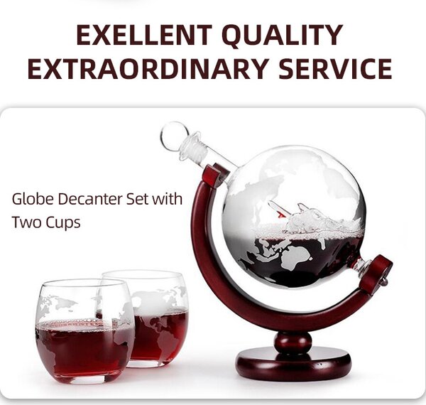 Darčeková sada na Whiskey poháre, decanter 800ML