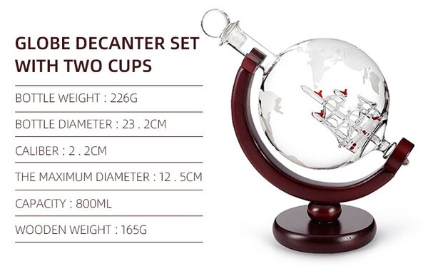 Darčeková sada na Whiskey poháre, decanter 800ML