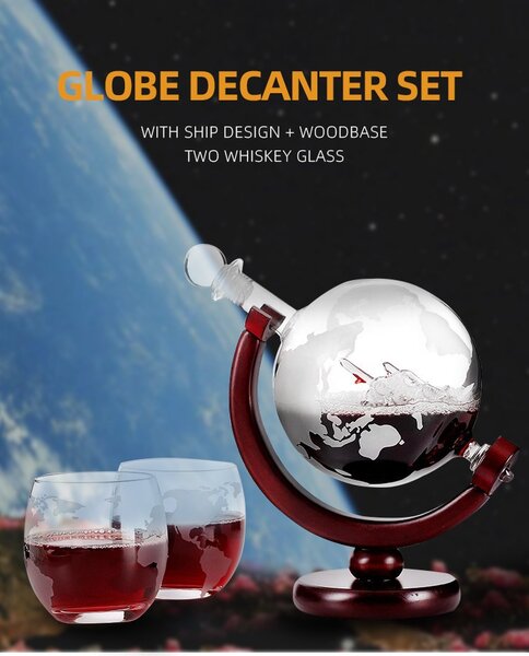 Darčeková sada na Whiskey poháre, decanter 800ML