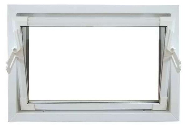 German Výklopné okno Q59 do pivnice / 60 x 50 cm / plast / biela