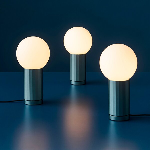 Stolové Lampa HAY, TURN ON, stmievateľné, Modrá, Obývacia izba, Sklo, Moderný