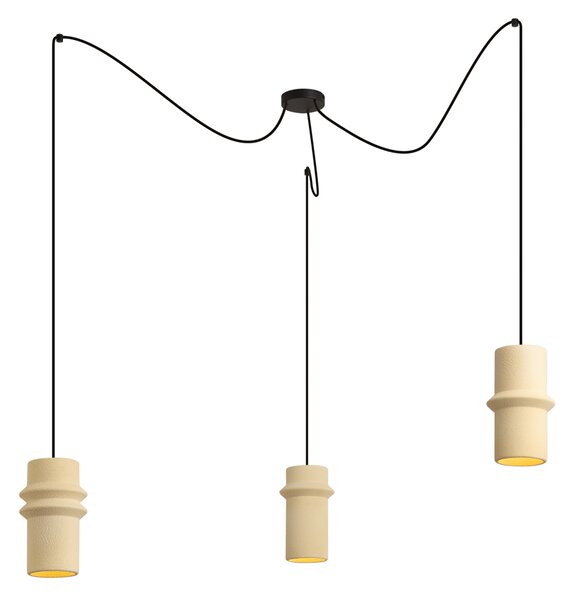 Retro závesná lampa béžová 3-svetlá - Monti