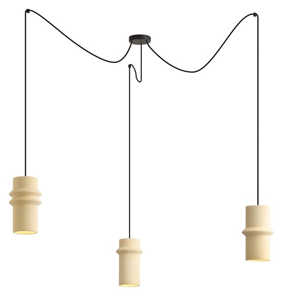 Retro závesná lampa béžová 3-svetlá - Monti