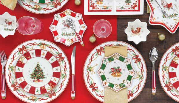 FEDORA Home Vianočné dezertné taniere Christmas Tale, set 6 ks, priemer 19 cm