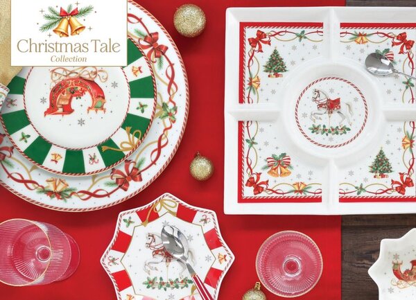 FEDORA Home Vianočné dezertné taniere Christmas Tale, set 6 ks, priemer 19 cm