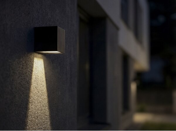 Kanlux 28996-LED Solárne nástenné svietidlo REKA LED/3W/230V 3000/4000/6500K IP65 čierna
