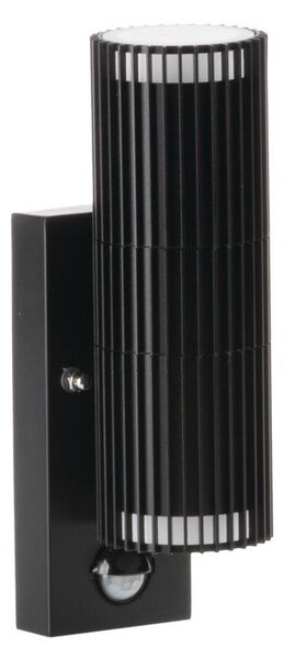 Kanlux 46203 - Vonkajšie nástenné bodové svietidlo s pohybovým senzorom RADILO 2xGU10/11W/230V IP44 čierna