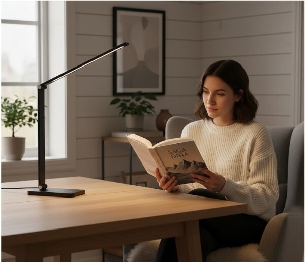 Stmievaná LED stolná lampa s bezdrôtovým nabíjaním NOBLITE Q LED/7W/230V 3000/4000/6500K čierna