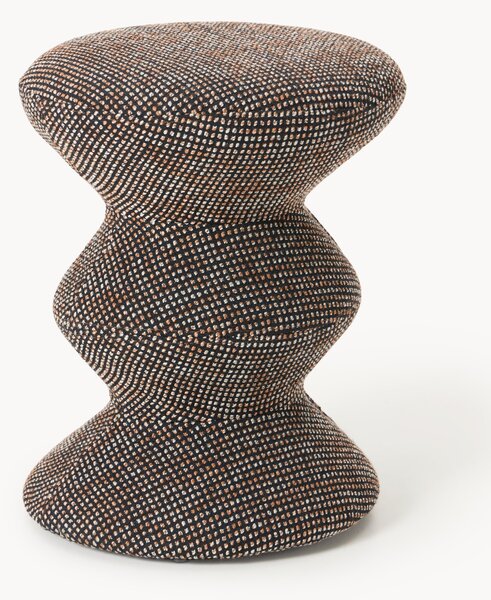 Okrúhla čalúnená taburetka Zig Zag