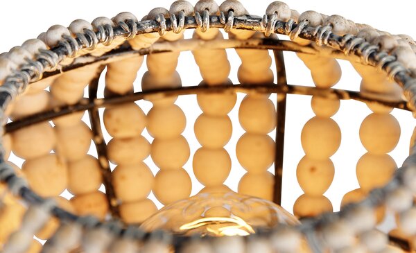 Orientálna stolová lampa béžová s korálkami - Moti