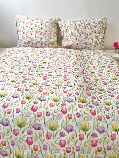 Mušelínové obliečky Tulipán 140x200cm+90x70cm TiaHome