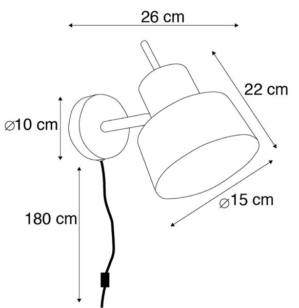 Inteligentná nástenná lampa čierna vrátane Wifi A60 - Chappie