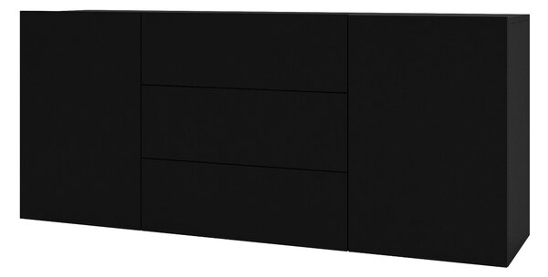 NovýNábytok.sk Komoda Avernic Typ 26 (onyx čierna + dub wotan). Akcia -10%. Vlastná spoľahlivá doprava až k Vám domov. 1042066