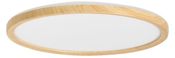 Okrúhle stropné svietidlo svetlohnedé LED panel ploché zapustené svietidlo s diaľkovým ovládaním