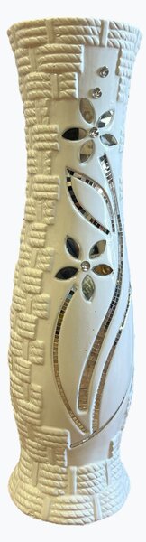 Váza keramická so strieborným ornamentom