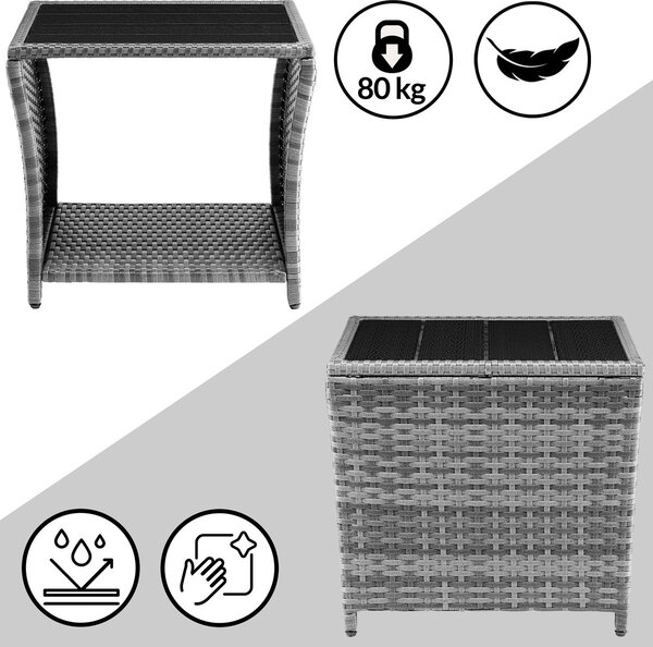 DB Garden Záhradný odkladací stolík Gerid 45 cm sivý