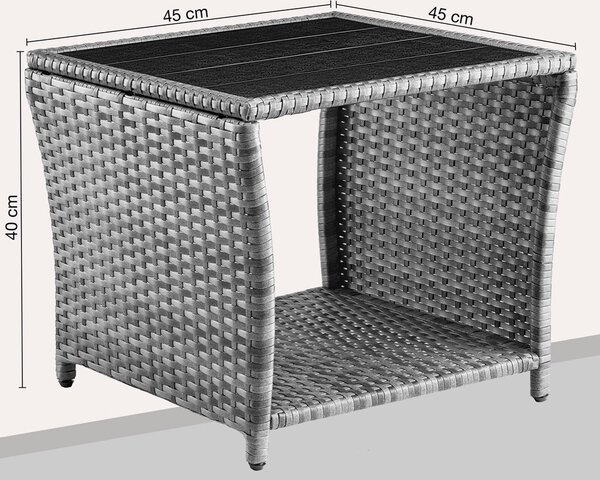 DB Garden Záhradný odkladací stolík Gerid 45 cm sivý