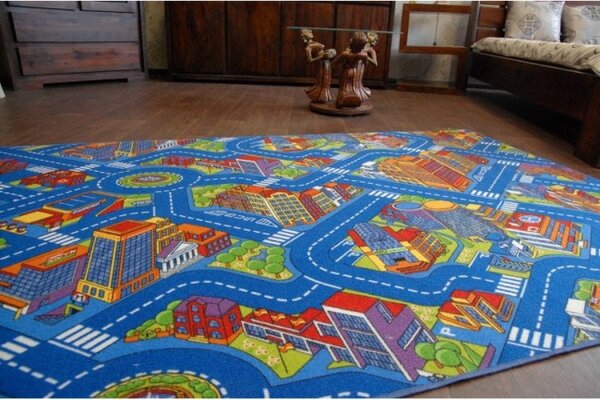 Detský koberec BIG CITY modrý