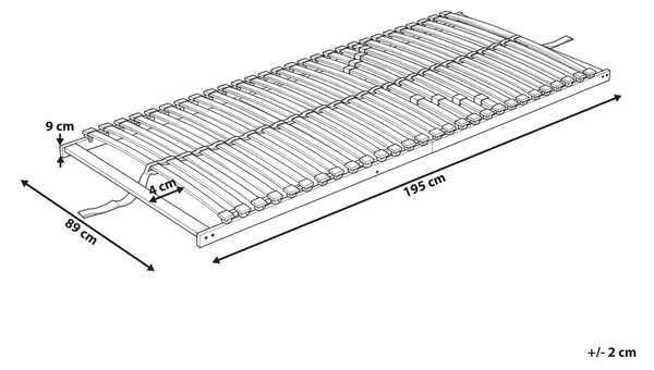 Lamelový rošt pod matrac svetlé brezové drevo 80 x 200 cm drevený rám 28 pružných lamiel spálňa detská izba