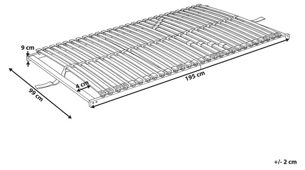 Lamelový rošt pod matrac svetlé brezové drevo 90 x 200 cm drevený rám 28 pružných lamiel spálňa detská izba