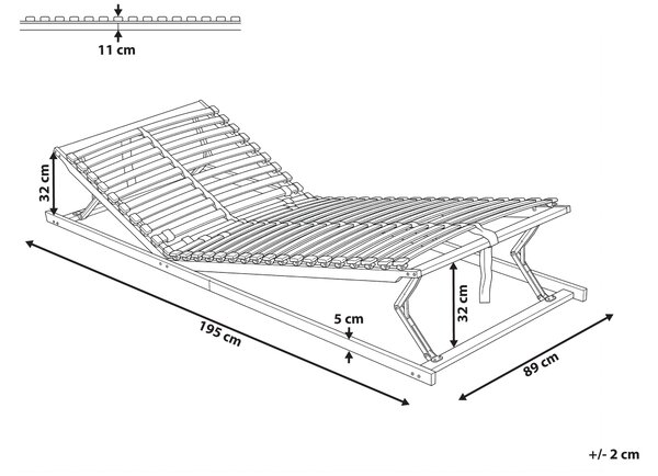 Lamelový rošt pod matrac svetlé brezové drevo 80 x 200 cm drevený rám 28 pružných lamiel manuálne nastaviteľný spálňa detská izba