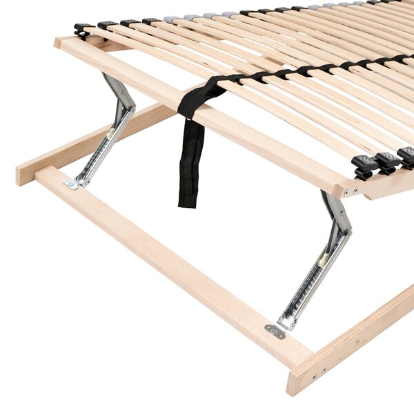 Lamelový rošt pod matrac svetlé brezové drevo 80 x 200 cm drevený rám 28 pružných lamiel manuálne nastaviteľný spálňa detská izba