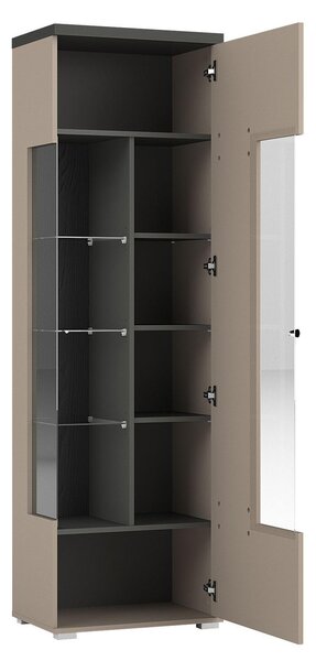 NovýNábytok.sk Vitrína Orsire (congo + antracit) (P). Akcia -10%. Vlastná spoľahlivá doprava až k Vám domov. 1091888