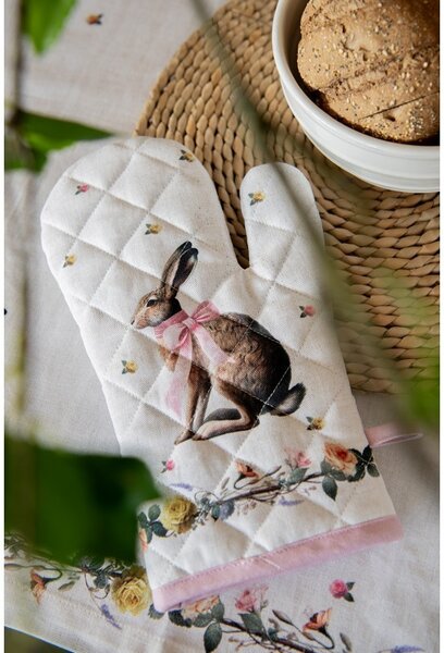 Chňapka - rukavice zajac s kvetmi Easter Whispers Collection - 18 * 30 cm - Clayre & Eef