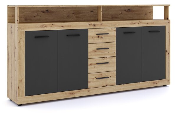 Vivaldi Komoda Luna 190 cm dub Artisan/čierna