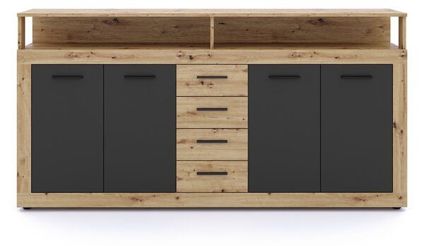 Vivaldi Komoda Luna 190 cm dub Artisan/čierna