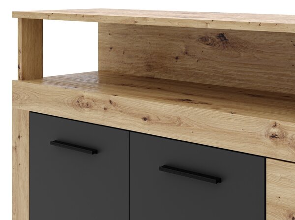Vivaldi Komoda Luna 190 cm dub Artisan/čierna