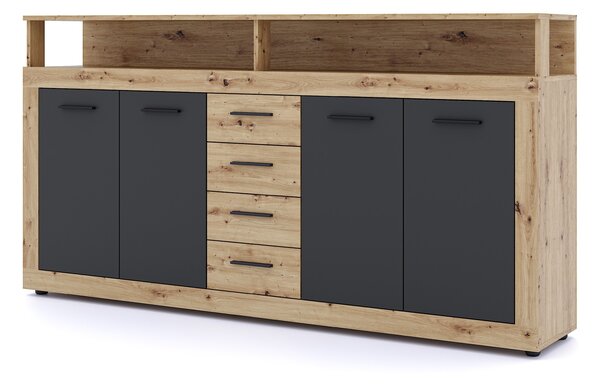 Vivaldi Komoda Luna 190 cm dub Artisan/čierna