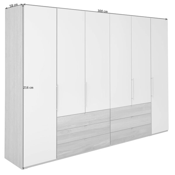 SKRIŇA S OTOČNÝMI DVERAMI, dub, farba duba, šampanská, 300/216/58 cm Dieter Knoll - Skrine