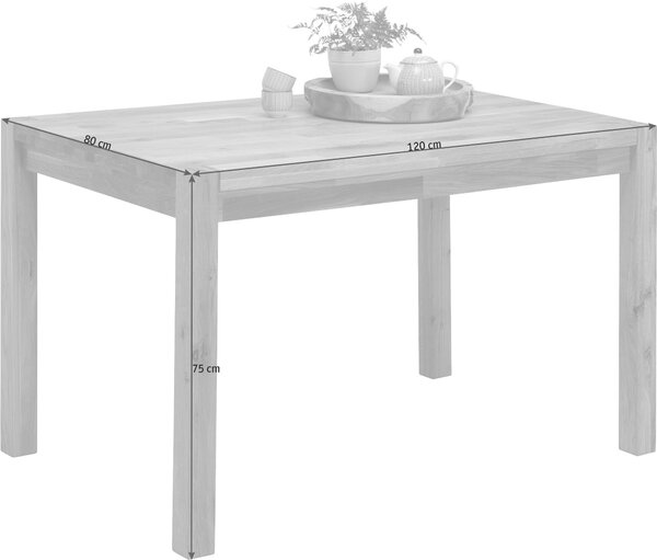 JEDÁLENSKÝ STÔL, divoký dub, farba duba, 120/80/75 cm Carryhome - Stoly