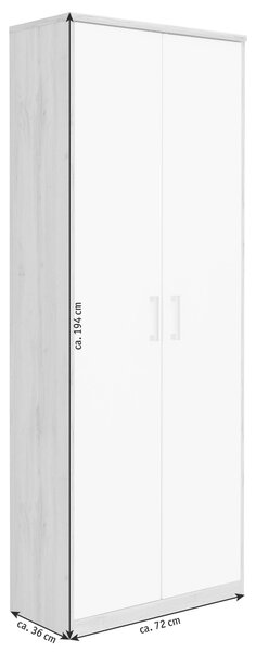VIACÚČELOVÁ SKRIŇA, biela, dub wotan, 72/194/36 cm Xora - Skrine do chodby