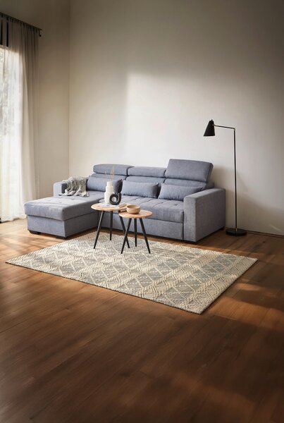 ROHOVÁ SEDAČKA, textil, modrosivá Carryhome - Sedačky