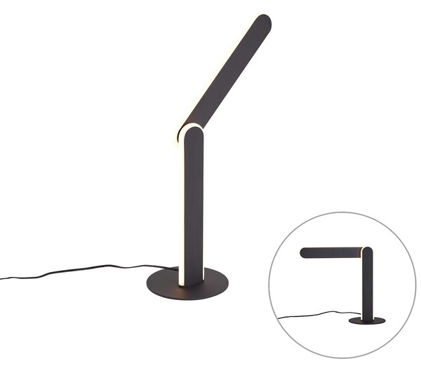 Dizajnová stolná lampa čierna vrátane LED s 3-stupňovým stmievaním - Gate